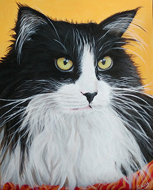 Sam the Cat - Acrylic on 11 X 14 Canvas Sheet